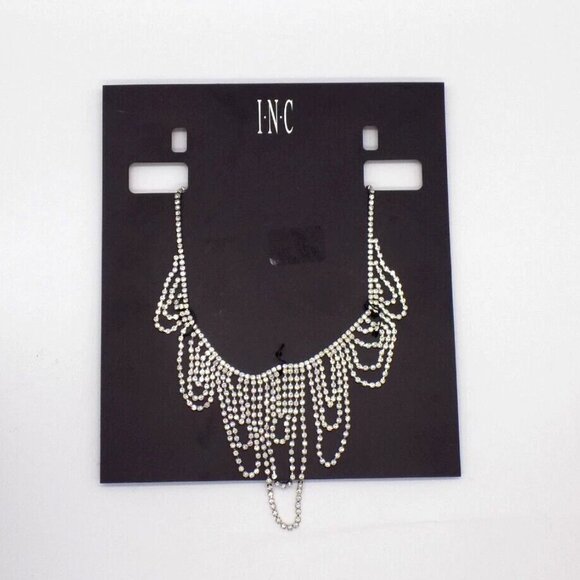 Inc International Concepts Necklace Silver-tone Clear Crystal Cascade Waterfall - Picture 2 of 4